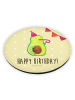 Mr. & Mrs. Panda Pinnwand Magnet Avocado Geburtstag mit Spruch in Gelb Pastell
