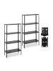 relaxdays 2 x Schwerlastregal in Schwarz - (B)75,5 x (H)147,5 x (T)30,5 cm