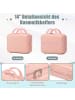 ABRIHOME Kofferset Hartschale mit Kosmetiktasche in Rosa