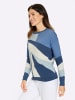 Sieh an! Langarm-Pullover in hellblau-jeansblau-gemustert