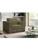 Inn.Furn Sessel khaki Cord, Loungesessel 120 cm, Wohnzimmersessel mit Wellenfederung