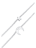 Elli Halskette 925 Sterling Silber Astro, Halbmond, Sterne, Stern in Silber