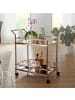 KADIMA DESIGN Goldener Servierwagen: Verspiegeltes Glas, rollbar, stilvoll, vielseitig