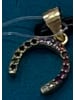 Adeliás Damen Anhänger Hufeisen aus 925 Silber mit Zirkonia in gold
