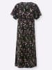 Sieh an! Druckkleid in schwarz-altrosa-bedruckt