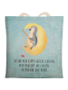 Mr. & Mrs. Panda Stofftragetasche Pinguin Mond mit Spruch in Eisblau