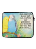 Mr. & Mrs. Panda Laptoptasche Wellensittich Liebe Design mit Spruch in Weiß