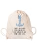 Mr. & Mrs. Panda Gym Bag Anker Blau mit Spruch in Creme