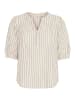 Fransa Kurzarm-Bluse FXBONNIE Regular fit in Beige Melange Stripes