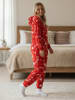 United Labels Rentier X-MAS Jumpsuit mit Kapuze Santa Overall Onesie Pyjama in rot