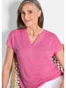 GOLDNER Luftiges Basicshirt mit V-Ausschnitt in pink