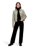 AMBER & JUNE Kunstleder-Jacke mit Kragen in khaki