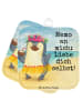 Mr. & Mrs. Panda Topflappen Pinguin Kokosnuss Design mit Spruch in Weiß