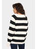 SAINT TROPEZ Strickpullover GarbieSZ Lockere Passform in Ice Black Stripe