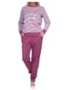 NORMANN Schlafanzug lang Bündchen und Sternen - 76013 in beere