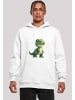 F4NT4STIC Hoodie Süßer grüner Dino in weiß
