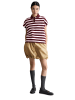 Marc O'Polo DENIM Gestreiftes Poloshirt wide in Dark Red