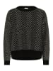 Kaffe Strickpullover KAbitzy Loose fit in Black/FeatherGrey Mel.zig zag