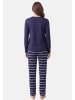 Schiesser Schlafanzug Mix & Relax in Blau / creme