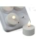 Adilina 12x LED Teelichter mit Ladestation wiederaufladbar in weiß