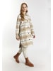 DreiMaster Vintage Damen Hemdjacke Mit Karomuster in Karo Beige Wollweiss