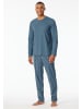 Schiesser Pyjama lang für Herren in dunkel-blau