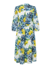 More & More sommerliches 3/4 Arm, Hemdblusenkleid in lemon print