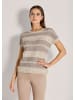 MADELEINE Kurzarm-Pullover mit Glanz-Effekt in berber / cappuccino / gold