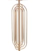 Mauro Ferretti Goldene Stehlampe aus Metall mit rosa Lampenschirm, Ø 40 x 168,5 cm