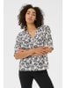 Kaffe Kurzarm-Bluse KAhaley Regular fit in Chalk w. Black Deep AOP