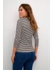 Kaffe Langarm-Shirt KAmille Slim fit in Black/White Stripe