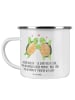 Mr. & Mrs. Panda Camping Emaille Tasse 50. Hochzeitstag mit Spruch in Weiß