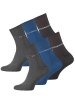 Cotton Prime® Kurzschaft Socken 6 Paar in Schwarz/Grau/Blau