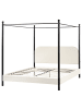Beliani Himmelbett DANNEMOIS in Weiß/Schwarz - (W) 170 x (H) 180 x (L) 211 cm