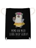 Mr. & Mrs. Panda Stofftasche Pinguin Kokosnuss mit Spruch in Schwarz