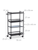 relaxdays Rollregal in Schwarz - (B)25 x (H)91 x (T)50 cm