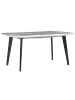 Beliani Esszimmertisch MOSBY in Weiß/Schwarz - (W) 90 x (H) 77 x (L) 160 cm