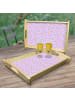 Mr. & Mrs. Panda Dekotablett Blume Kleeblatt ohne Spruch in Violett