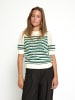 minus T-Shirt in Cloud Dancer/Green stripes