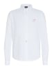 Bluse mit geknöpftem Kragen und Logo-Stitching in Weiß