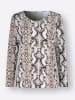 Sieh an! Shirt in schwarz-beige-bedruckt