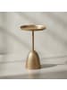 KADIMA DESIGN Runder Beistelltisch in Mattgold, lackiertes Aluminium, 33x33x53 cm