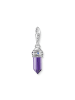 Thomas Sabo Charm-Anhänger Hexagon Mit Imitiertem Amethyst  Geschwärzt in silber, bunt