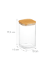 relaxdays 3 x Vorratsglas in Transparent/ Natur - 1200 ml