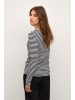 Kaffe Langarm-Shirt KAbenedikte Slim fit in Black/Chalk Stripe