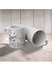 Mr. & Mrs. Panda Kaffeetasse Künstlerin Chaos mit Spruch in Grau Pastell