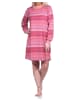 NORMANN Frottee Nachthemd langarm Bündchen Streifendesign - 76343 in altrose