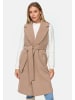 Threadbare Langweste THB Suhail belted formall Coat in Stone