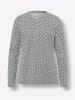 Heine Langarmshirt in grau-hellblau-bedruckt