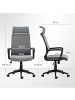 HOMCOM Bürostuhl-69L x 60,5B x 109-117H cm-Dunkelgrau